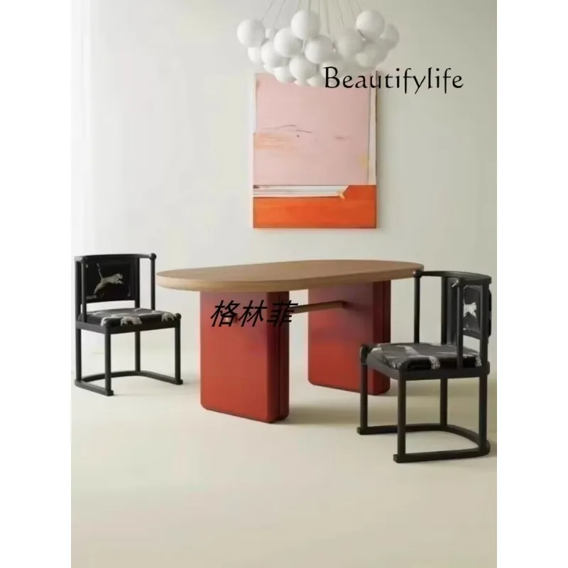 M Французский средневековый стиль, обеденный стол из цельного дерева и комбинация стульев, скандинавский простой обеденный стол в стиле ретро, овальный стол из бревна
M Французский средневековый стиль, обеденный стол из цельного дерева и комбинация стульев, скандинавский простой обеденный стол в стиле ретро, овальный стол из бревна