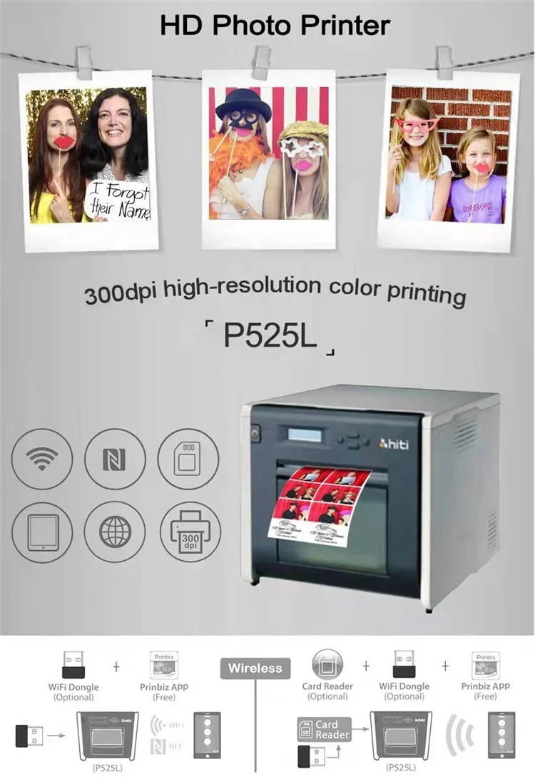 Best quality Photo Printer p525l fast printing speed for photo booth 300 dpi continuous tone AC 100-240V, 50-60Hz, 4A
Best quality Photo Printer p525l fast printing speed for photo booth 300 dpi continuous tone AC 100-240V, 50-60Hz, 4A