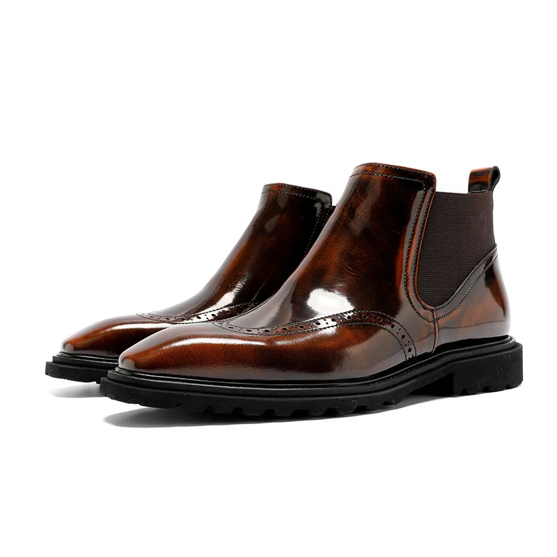 Genuine Leather Glossy Boots for Men British Style Thick Sole High Top Formal Business Casual Ankle Boots
Genuine Leather Glossy Boots for Men British Style Thick Sole High Top Formal Business Casual Ankle Boots