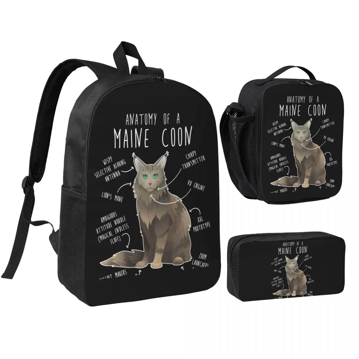 Maine Coon Cat Anatomy 7 Backpack Student BookBag School Bag Shoulder Bags 3ps Insulated Lunch Bag Pencil Case
Maine Coon Cat Anatomy 7 Backpack Student BookBag School Bag Shoulder Bags 3ps Insulated Lunch Bag Pencil Case