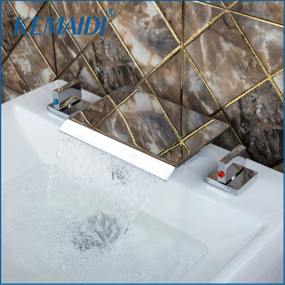 KEMAIDI Bathroom Basin Sink Faucet Bathtub Waterfall Faucets Polished Chrome Brass Deck Mounted Mixer Dual Hndles Hot Cold Tap
KEMAIDI Bathroom Basin Sink Faucet Bathtub Waterfall Faucets Polished Chrome Brass Deck Mounted Mixer Dual Hndles Hot Cold Tap