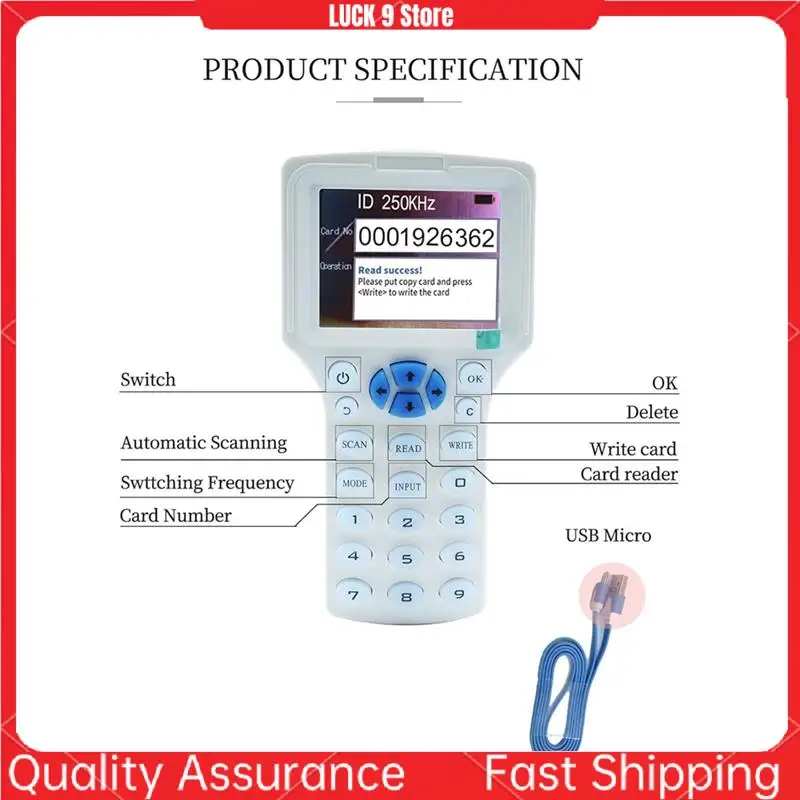RFID Copier RFID Reader Writer Multi-Frequency RFID Card Reader Smart Card Decoder For Access Control Home Security-AB52
RFID Copier RFID Reader Writer Multi-Frequency RFID Card Reader Smart Card Decoder For Access Control Home Security-AB52