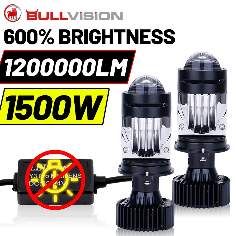 Bi LED H4 Mini Projector Lens 1200000LM LHD RHD 1500W 7535 CSP 6500K Canbus Right Left Hand Drive Auto Lights 12V 24V BULLVISION 
Bi LED H4 Mini Projector Lens 1200000LM LHD RHD 1500W 7535 CSP 6500K Canbus Right Left Hand Drive Auto Lights 12V 24V BULLVISION