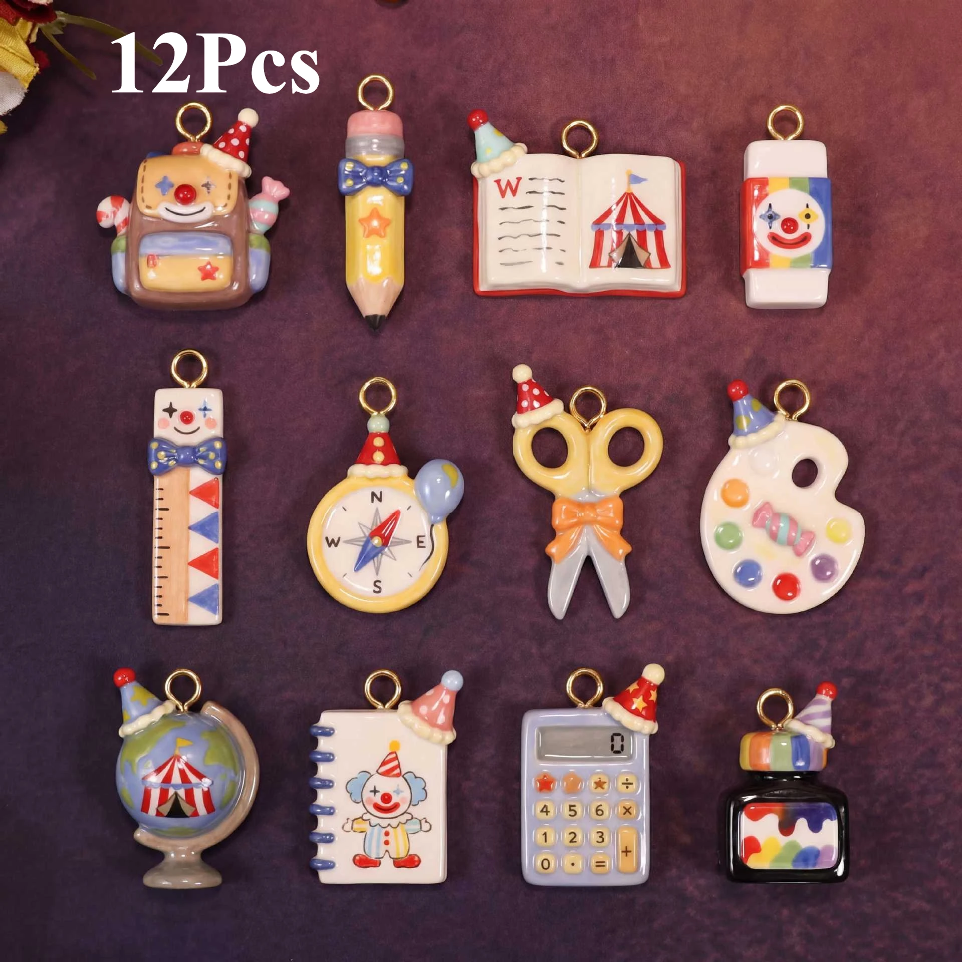 12pcs Enamel Cartoon Stationery Pencil Schoolbag Schoolbag Charms Pendant for Jewelry Making DIY Earrings Necklace Accessories
12pcs Enamel Cartoon Stationery Pencil Schoolbag Schoolbag Charms Pendant for Jewelry Making DIY Earrings Necklace Accessories