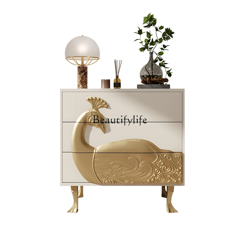 Light luxury solid wood porch cabinet three-dimensional engraving peacock chest drawer cabinet European style
Light luxury solid wood porch cabinet three-dimensional engraving peacock chest drawer cabinet European style