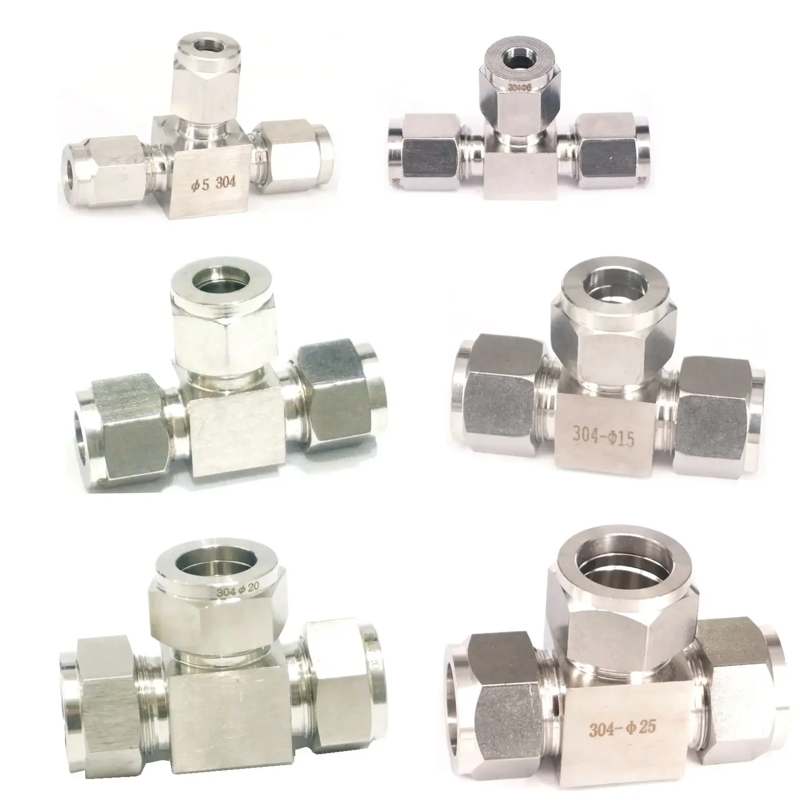 Fit Tube O/D 3-25mm 1/8" 1/4" 1/2" 3/4" 1" Tee Equal 3 Ways 304 Stainless Steel Ferrule Pneumatic Air Compression Fitting
Fit Tube O/D 3-25mm 1/8" 1/4" 1/2" 3/4" 1" Tee Equal 3 Ways 304 Stainless Steel Ferrule Pneumatic Air Compression Fitting
