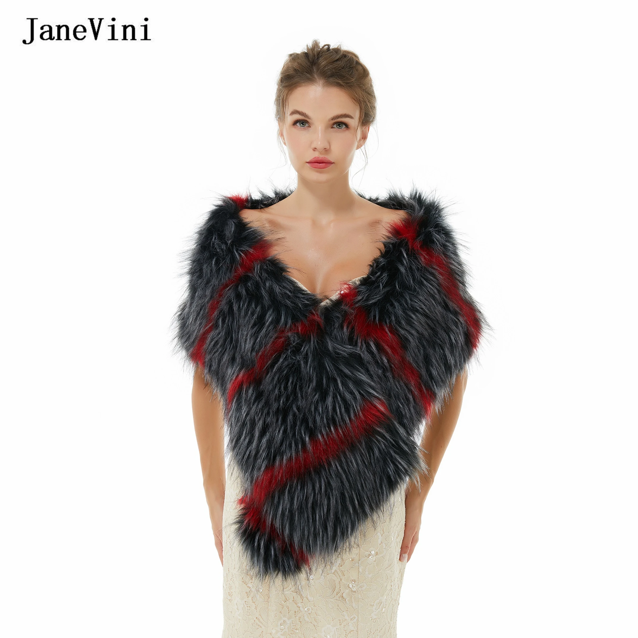 JaneVini Fashion Winter Wedding Bolero Faux Fur Wrap Shrug Sexy V-Neck Shawl Stoles Bridal Cloak Cape Cover Up for Wedding Dress
JaneVini Fashion Winter Wedding Bolero Faux Fur Wrap Shrug Sexy V-Neck Shawl Stoles Bridal Cloak Cape Cover Up for Wedding Dress