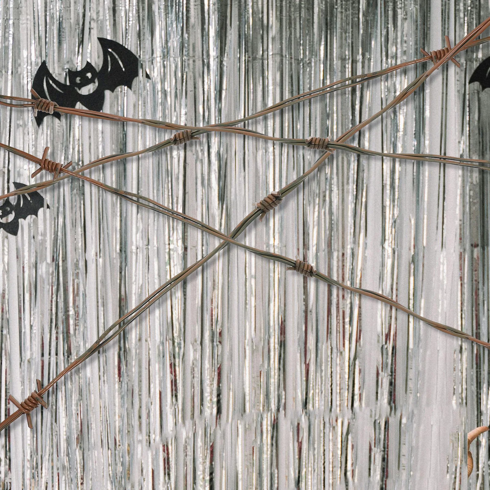 Fake Rusted Barbed Wire Halloween Party Decoration Plastic Barb Wire Prop Haunted Scary Background Ornament
Fake Rusted Barbed Wire Halloween Party Decoration Plastic Barb Wire Prop Haunted Scary Background Ornament