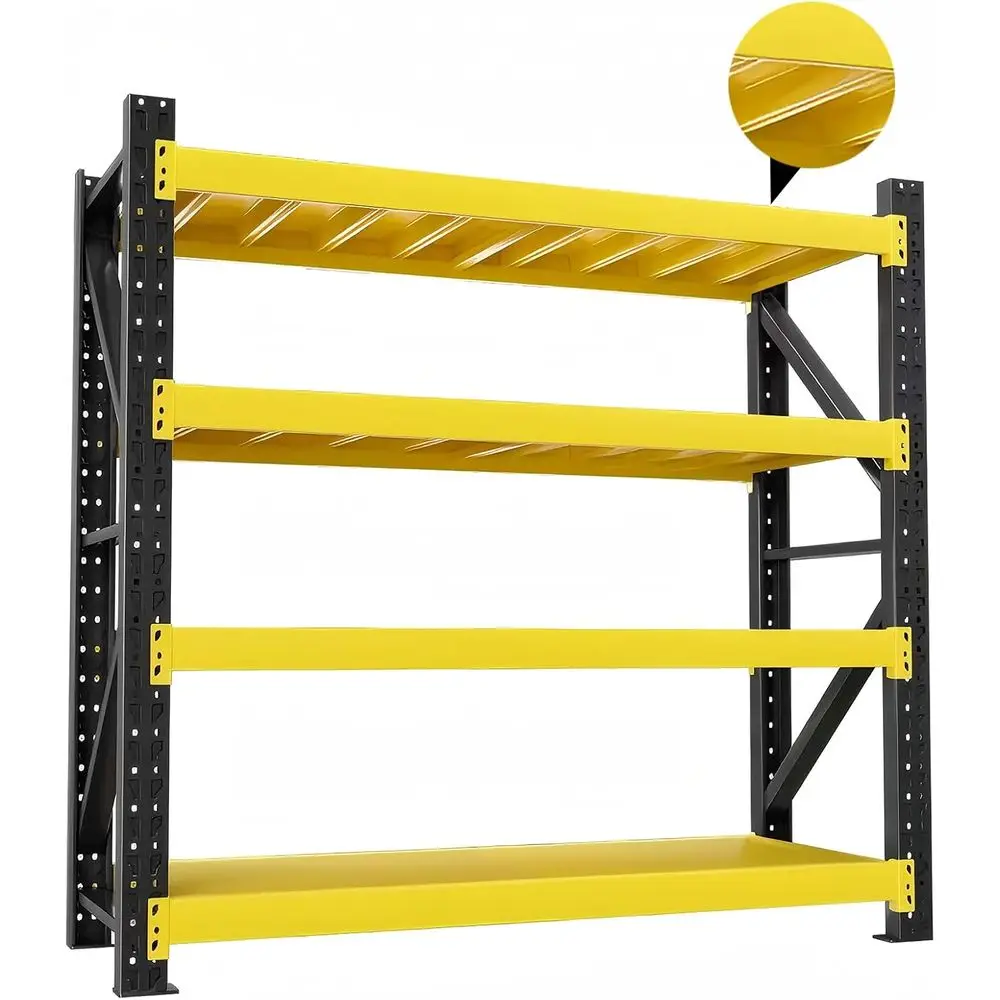Heavy-Duty Metal Garage Shelves: Adjustable, 41W x 19.6D x 78.74H, Yellow & Black
Heavy-Duty Metal Garage Shelves: Adjustable, 41W x 19.6D x 78.74H, Yellow & Black