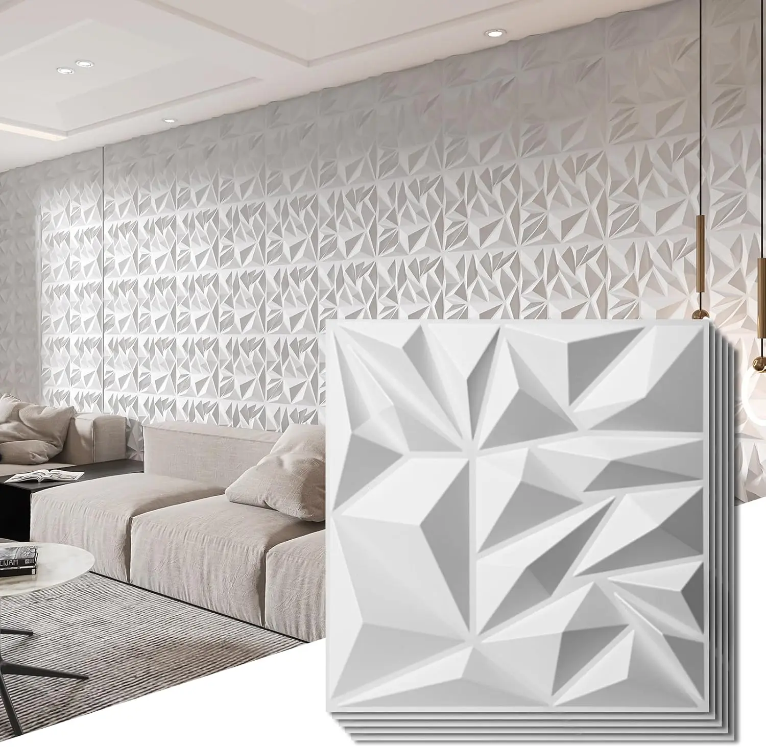 33-Pack 3D Wall Panels for Interior Wall Decor, Modern Diamond Textured Accent Wall Paneling for Gaming Living Room TV Wall Back
33-Pack 3D Wall Panels for Interior Wall Decor, Modern Diamond Textured Accent Wall Paneling for Gaming Living Room TV Wall Back