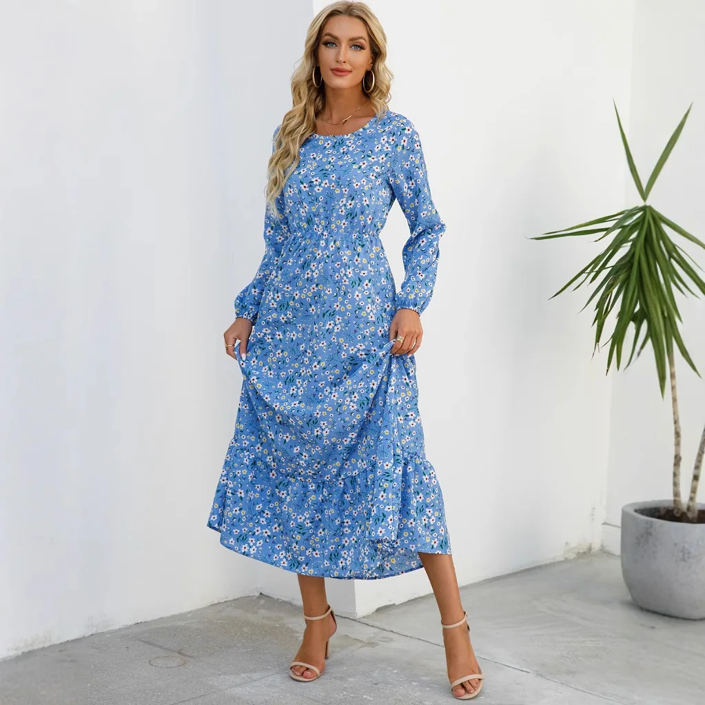2025 Sping Summer Bohemian Fashion Women Maxi Dress Casual Long Sleeve High Waist Beach Woman Chiffon Dresses Floral Robe Femme 
2025 Sping Summer Bohemian Fashion Women Maxi Dress Casual Long Sleeve High Waist Beach Woman Chiffon Dresses Floral Robe Femme