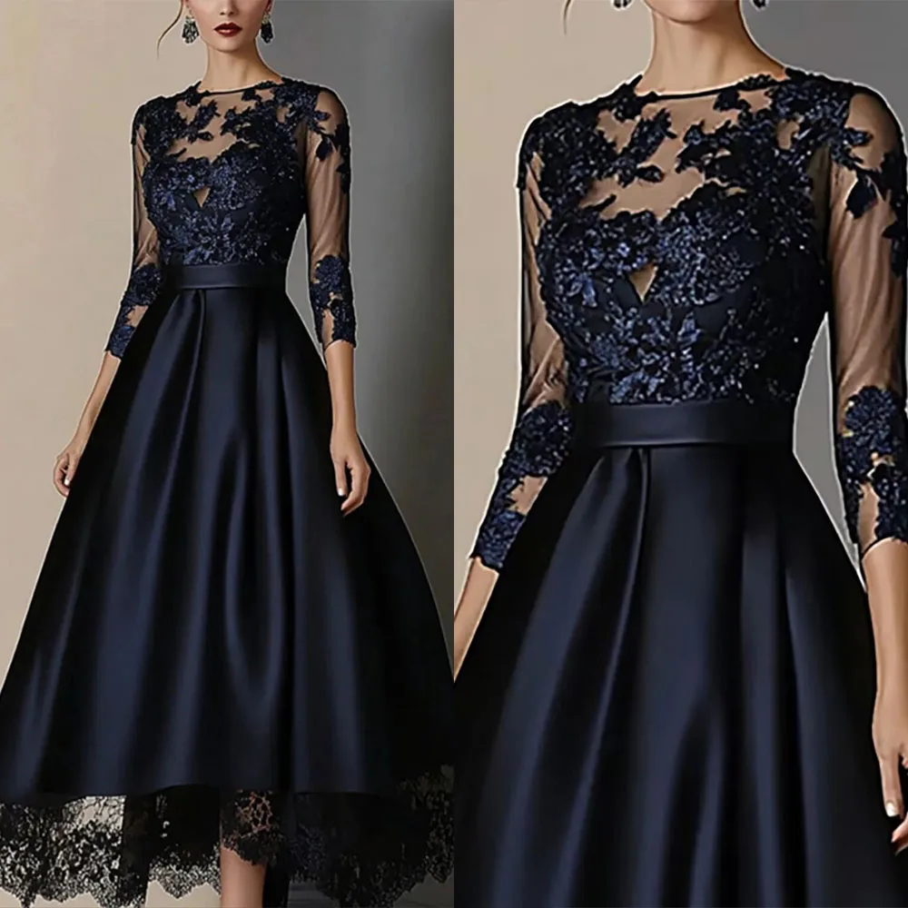 Customized O-neck Appliques Ankle Length A-line Vestidos Elegantes Para Bodas Invitadas Pageant Dresses Women فساتين حفلات 원피스
Customized O-neck Appliques Ankle Length A-line Vestidos Elegantes Para Bodas Invitadas Pageant Dresses Women فساتين حفلات 원피스