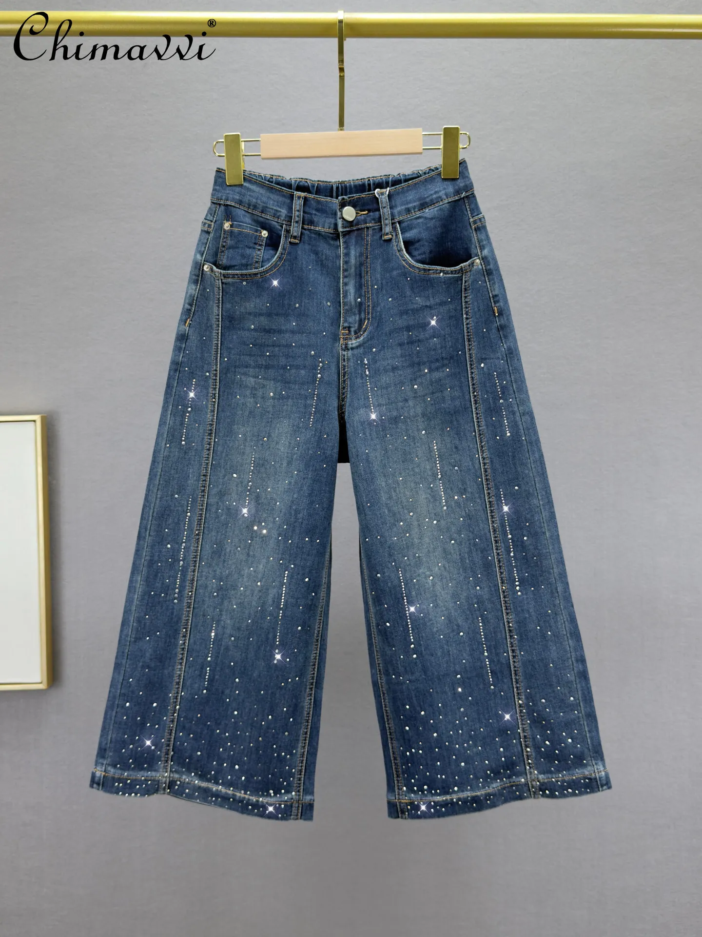 Heavy Hot Diamond Jeans Women's Cropped Pants 2026 Summer New Fashion Elastic High Waist Slim European Straight-leg Pants
Heavy Hot Diamond Jeans Women's Cropped Pants 2026 Summer New Fashion Elastic High Waist Slim European Straight-leg Pants