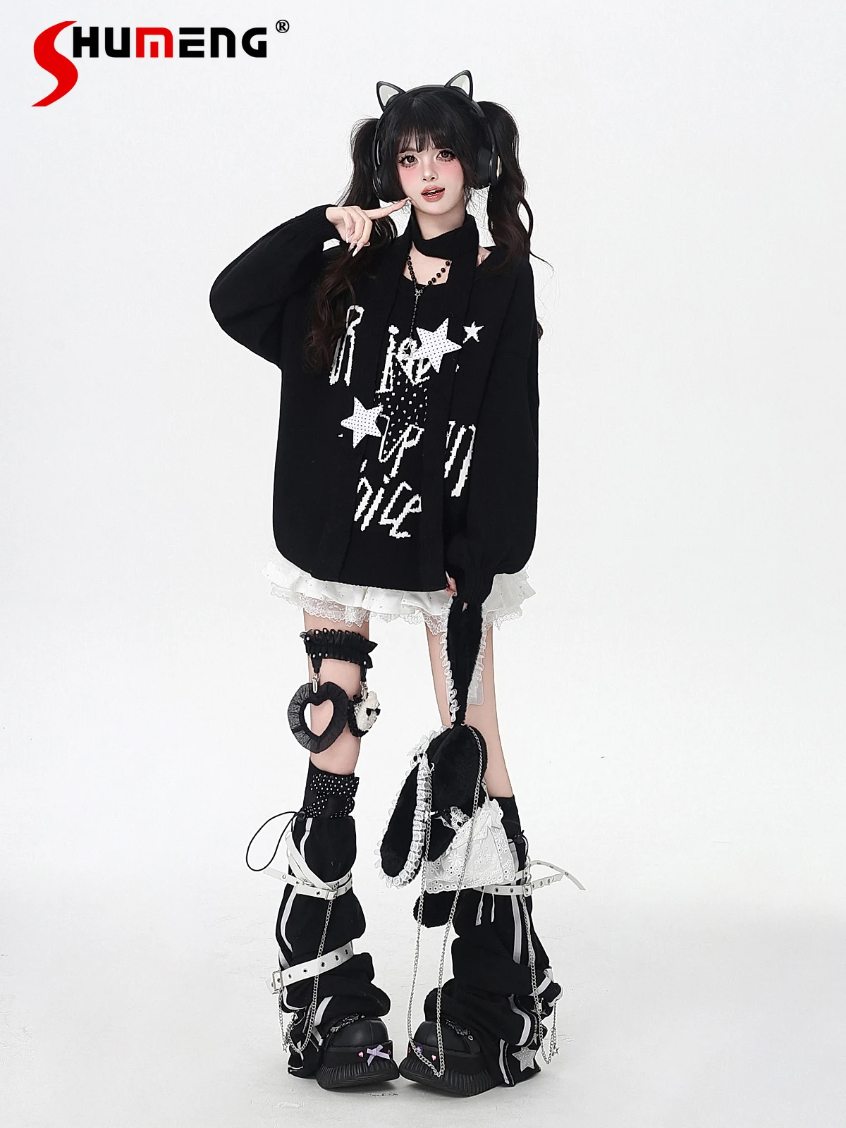 Subculture Sweet Cool Hollow Knitted Y2K Tops Round Neck Off-Shoulder Long Sleeve Loose Versatile Casual Pullover Sweaters Women
Subculture Sweet Cool Hollow Knitted Y2K Tops Round Neck Off-Shoulder Long Sleeve Loose Versatile Casual Pullover Sweaters Women
