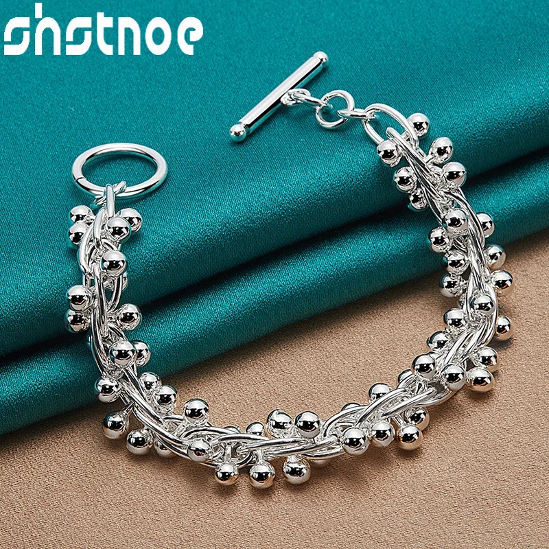 SHSTONE 925 Sterling Silver Grape Bead Chain Bracelet For Women Engagement Birthday Party Gift Lady Fashion Charm Jewelry
SHSTONE 925 Sterling Silver Grape Bead Chain Bracelet For Women Engagement Birthday Party Gift Lady Fashion Charm Jewelry