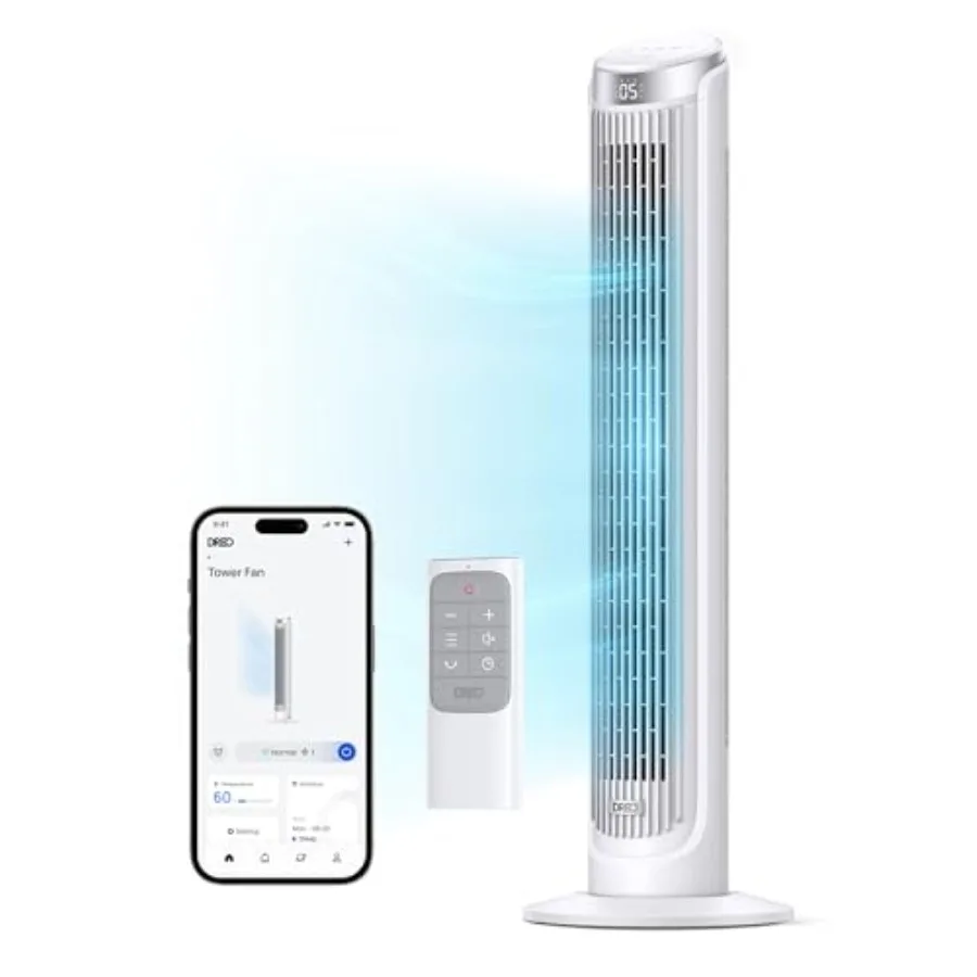 Bedroom standing fan, ABS plastic, white, 90 oscillation, 26ft/s airflow, ultra-quiet operation, remote voice control, 12H time
Bedroom standing fan, ABS plastic, white, 90 oscillation, 26ft/s airflow, ultra-quiet operation, remote voice control, 12H time