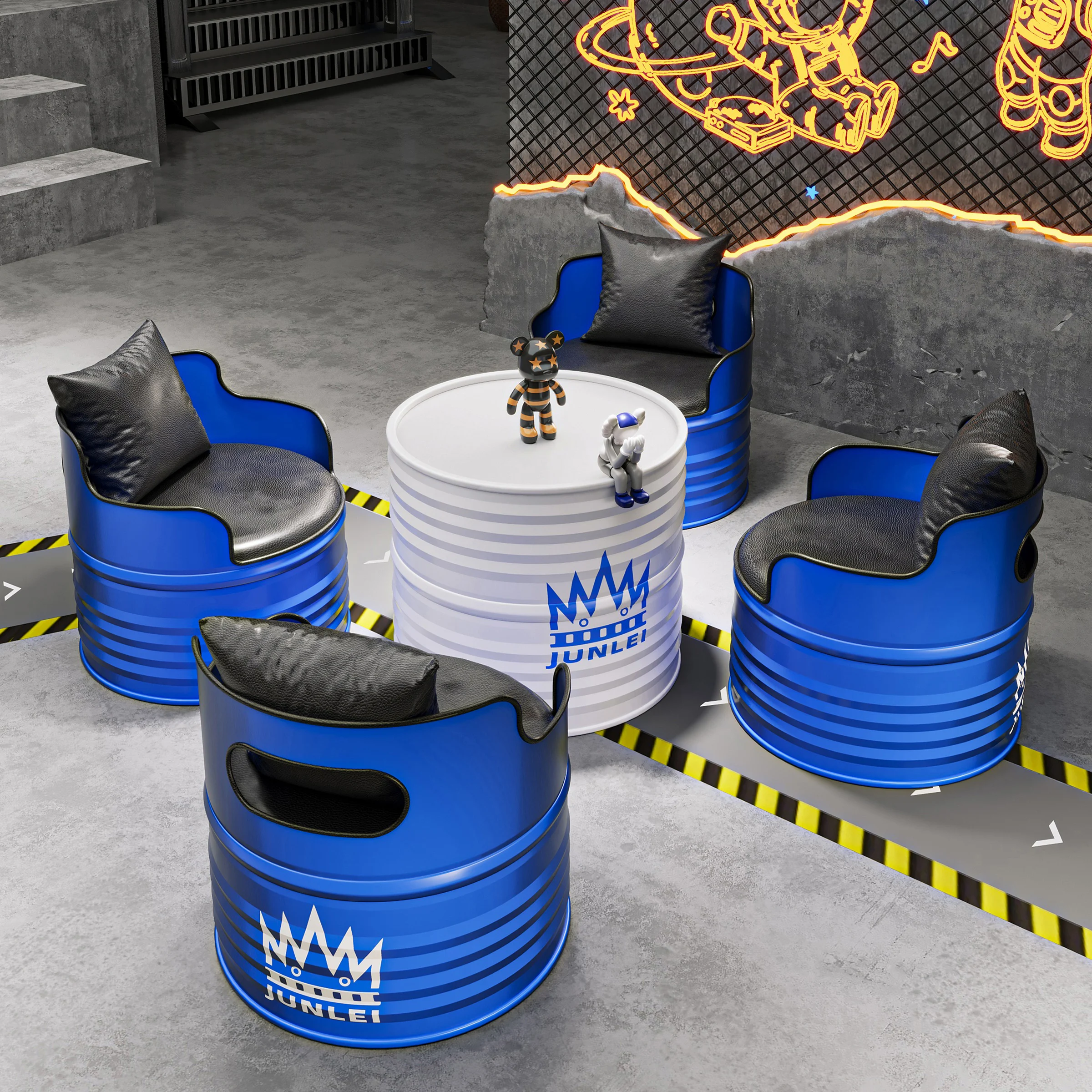 !@Creative Industrial Style Metal Bar Furniture Sets Table Chair Combination with Oil Bucket Card Table & Sofa for Cafe Tea Shop
!@Creative Industrial Style Metal Bar Furniture Sets Table Chair Combination with Oil Bucket Card Table & Sofa for Cafe Tea Shop
