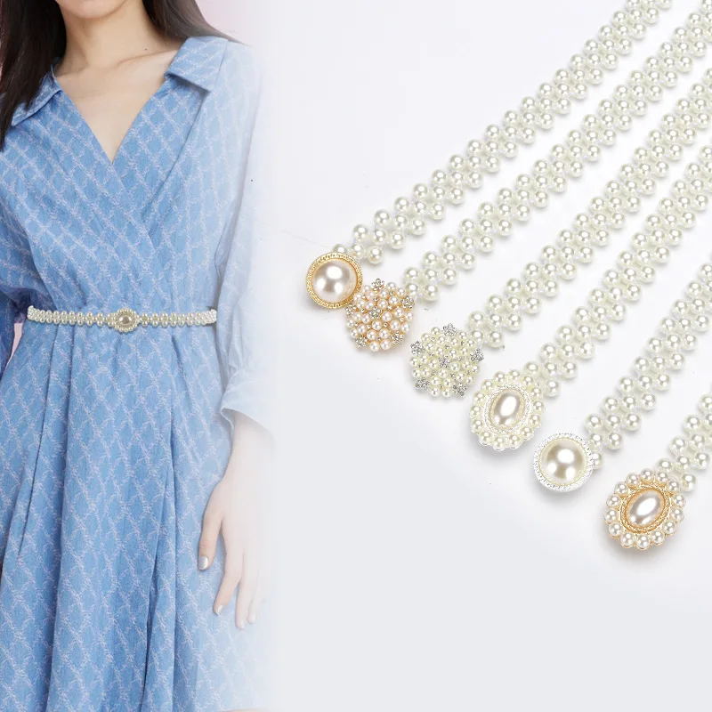 Fashion Pearl Waist Chain Women's Elastic Belt Luxury Design Girdle Female Thin Body Dress Suit Decoration Belts New
Fashion Pearl Waist Chain Women's Elastic Belt Luxury Design Girdle Female Thin Body Dress Suit Decoration Belts New