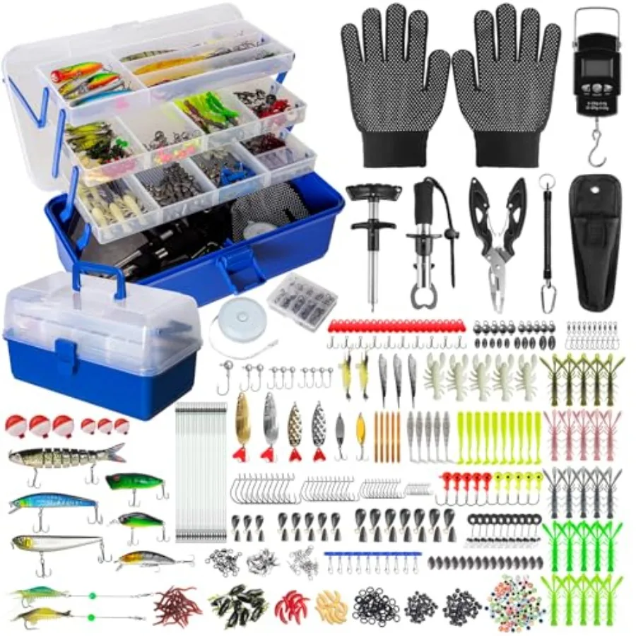 4-Layer Tackle Box with Accessories 617PCS Fishing Lures Kit Included Ruler Gloves Tools Bait Hooks and Accessories Freshwater
4-Layer Tackle Box with Accessories 617PCS Fishing Lures Kit Included Ruler Gloves Tools Bait Hooks and Accessories Freshwater