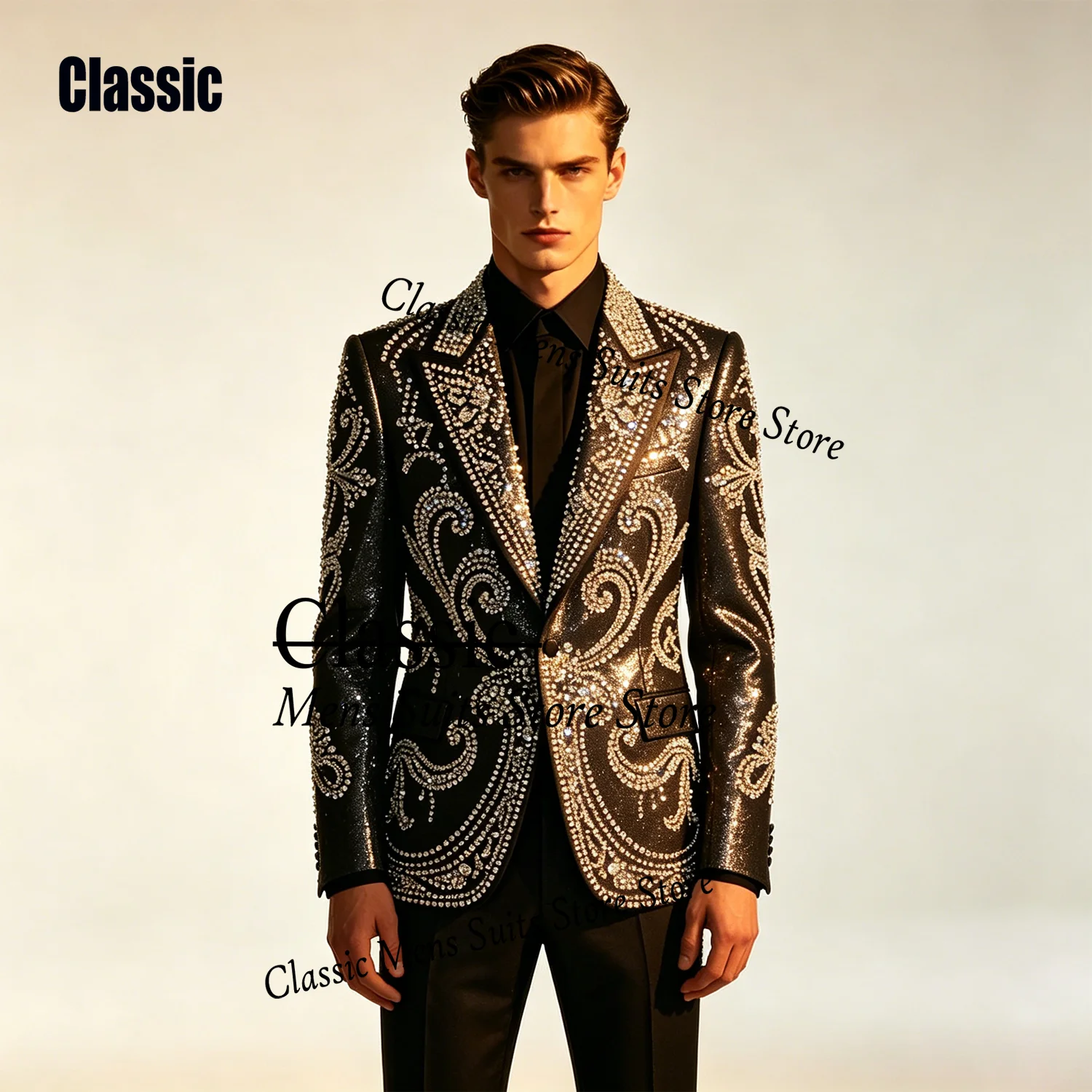 Customized Jewelry Crystal Suit For Men Formal Groom Party Male Blazer 2 Piece Sets Elegant Slim Fit Tuxedos Evening Ropa Hombre
Customized Jewelry Crystal Suit For Men Formal Groom Party Male Blazer 2 Piece Sets Elegant Slim Fit Tuxedos Evening Ropa Hombre