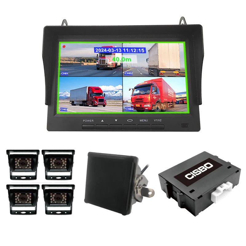 CISBO 360 Degree Truck PWAS Radar Proximity Warning Alert System System With 4 Cameras And One Radar Sensor Combo
CISBO 360 Degree Truck PWAS Radar Proximity Warning Alert System System With 4 Cameras And One Radar Sensor Combo