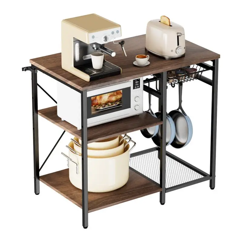 Free Shipping-Kitchen Bakers Rack, 35.4 inch Width Bakers Rack, Kitchen Stand with X-Shaped Support Bar, 5 S-Shaped Hooks, Multi-Layer Storage Shelf, Coffee Bar Stand for Dishes & Bowls, Spice Bottles
Free Shipping-Kitchen Bakers Rack, 35.4 inch Width Bakers Rack, Kitchen Stand with X-Shaped Support Bar, 5 S-Shaped Hooks, Multi-Layer Storage Shelf, Coffee Bar Stand for Dishes & Bowls, Spice Bottles
