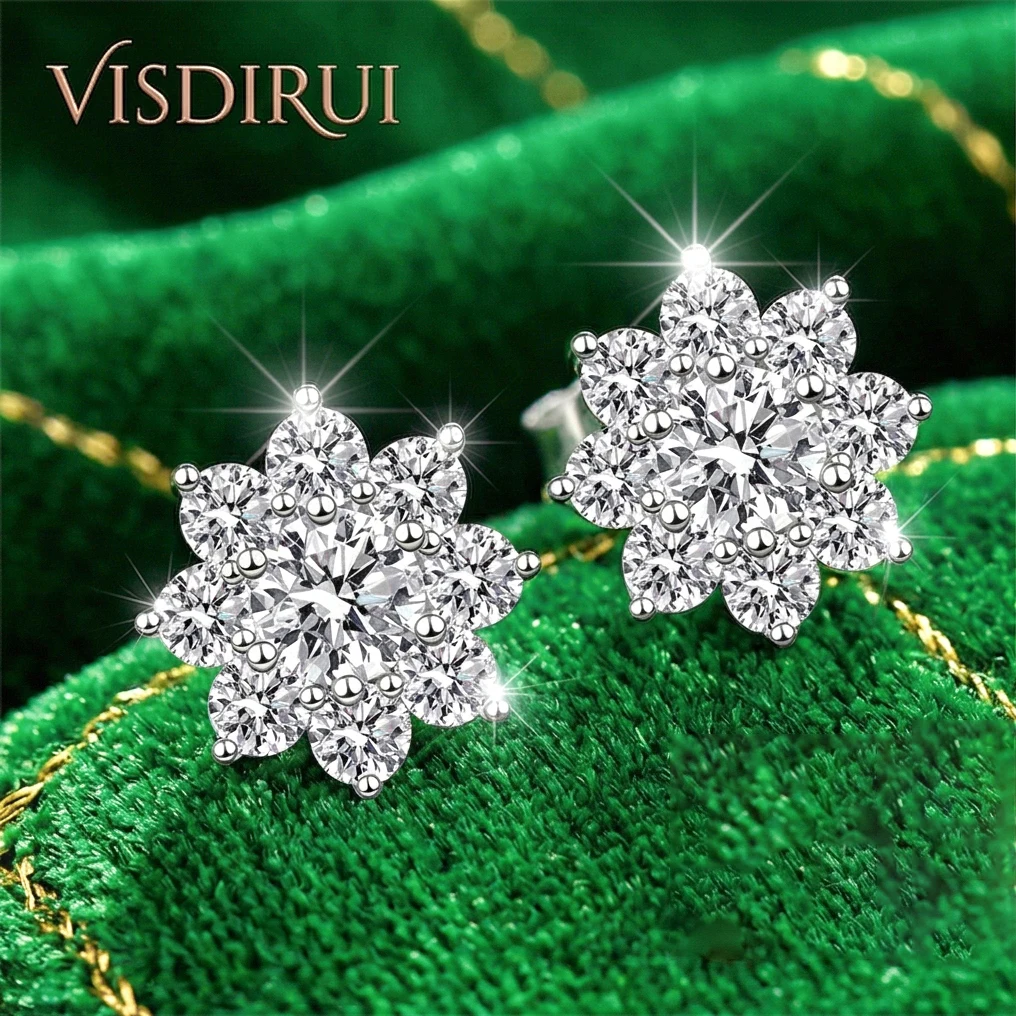 VISDIRUI D Color Moissanite Flower Stud Earrings S925 Silver 0.3ct 0.5ct Round Cut Hypoallergenic Jewelry Gift Her
VISDIRUI D Color Moissanite Flower Stud Earrings S925 Silver 0.3ct 0.5ct Round Cut Hypoallergenic Jewelry Gift Her