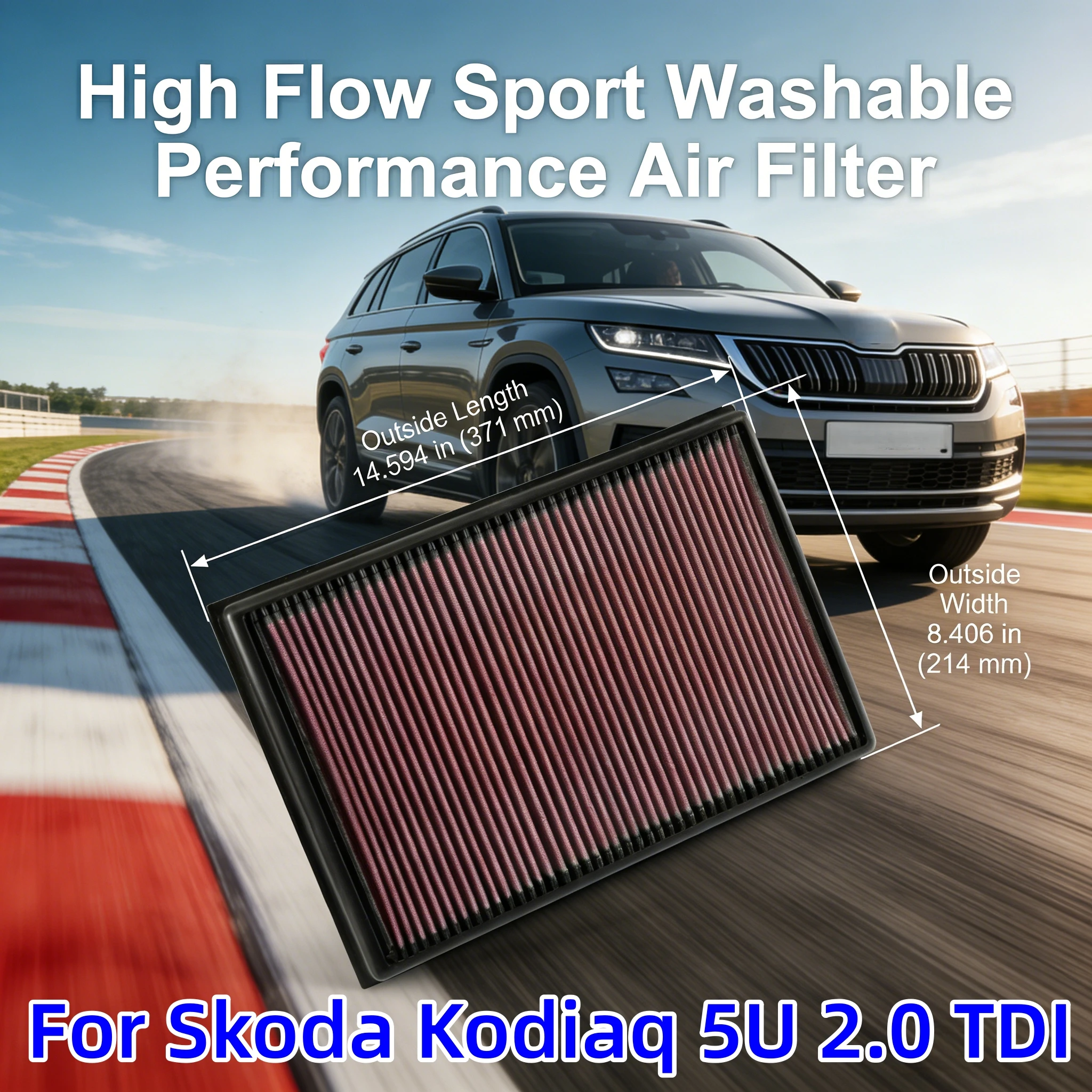 For Skoda Kodiaq 5U 2.0 TDI 2020 High Flow Sport Washable Performance Air Filter Intake System Replacement 33-3036 OEM:3Q0129620
For Skoda Kodiaq 5U 2.0 TDI 2020 High Flow Sport Washable Performance Air Filter Intake System Replacement 33-3036 OEM:3Q0129620