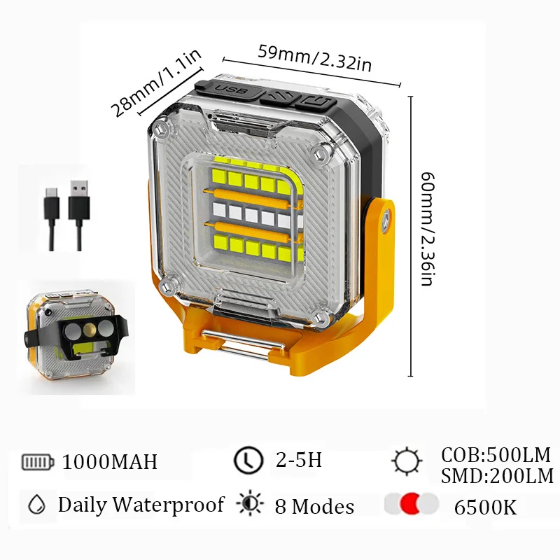 Мини-рабочий светильник, перезаряжаемый 500LM, магнитный синий, красный свет, водонепроницаемый домашний аварийный уличный фонарь для кемпинга, 80 г
Мини-рабочий светильник, перезаряжаемый 500LM, магнитный синий, красный свет, водонепроницаемый домашний аварийный уличный фонарь для кемпинга, 80 г