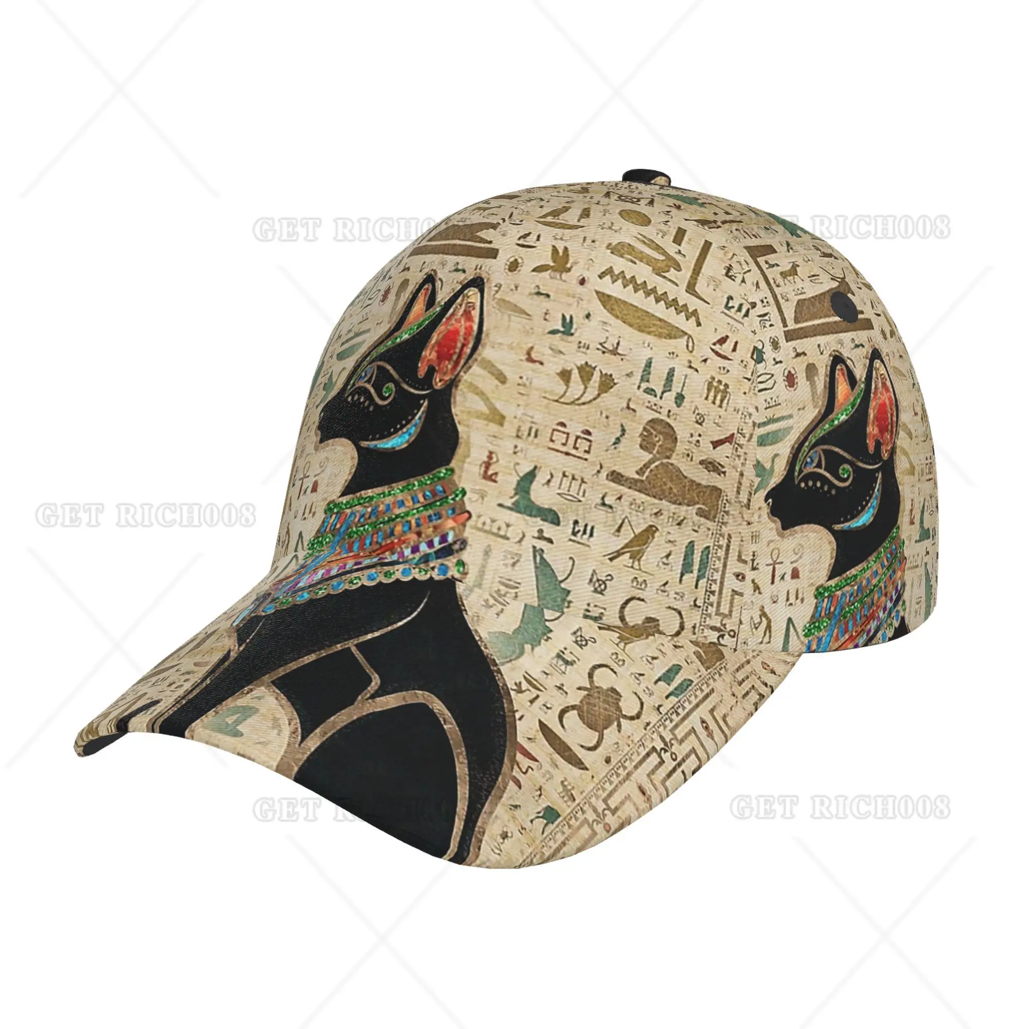 Retro Design Ancient Egyptian Cat Pattern Baseball Cap Print Adjustable Sun Visor for Men Women for Sports One Size
Retro Design Ancient Egyptian Cat Pattern Baseball Cap Print Adjustable Sun Visor for Men Women for Sports One Size