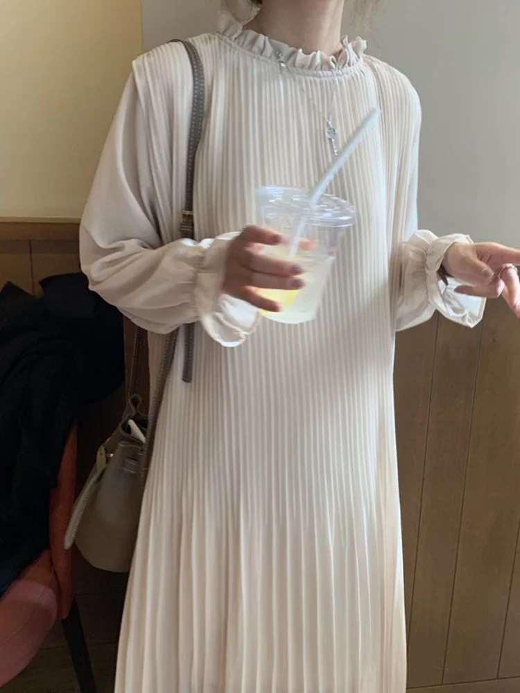 Korea Chic Ruffle Splicing O-neck Dress Women Vintage Red Pleated Maxi Dresses 2023 Spring Summer Tide Ladies Purple Robe M601
Korea Chic Ruffle Splicing O-neck Dress Women Vintage Red Pleated Maxi Dresses 2023 Spring Summer Tide Ladies Purple Robe M601