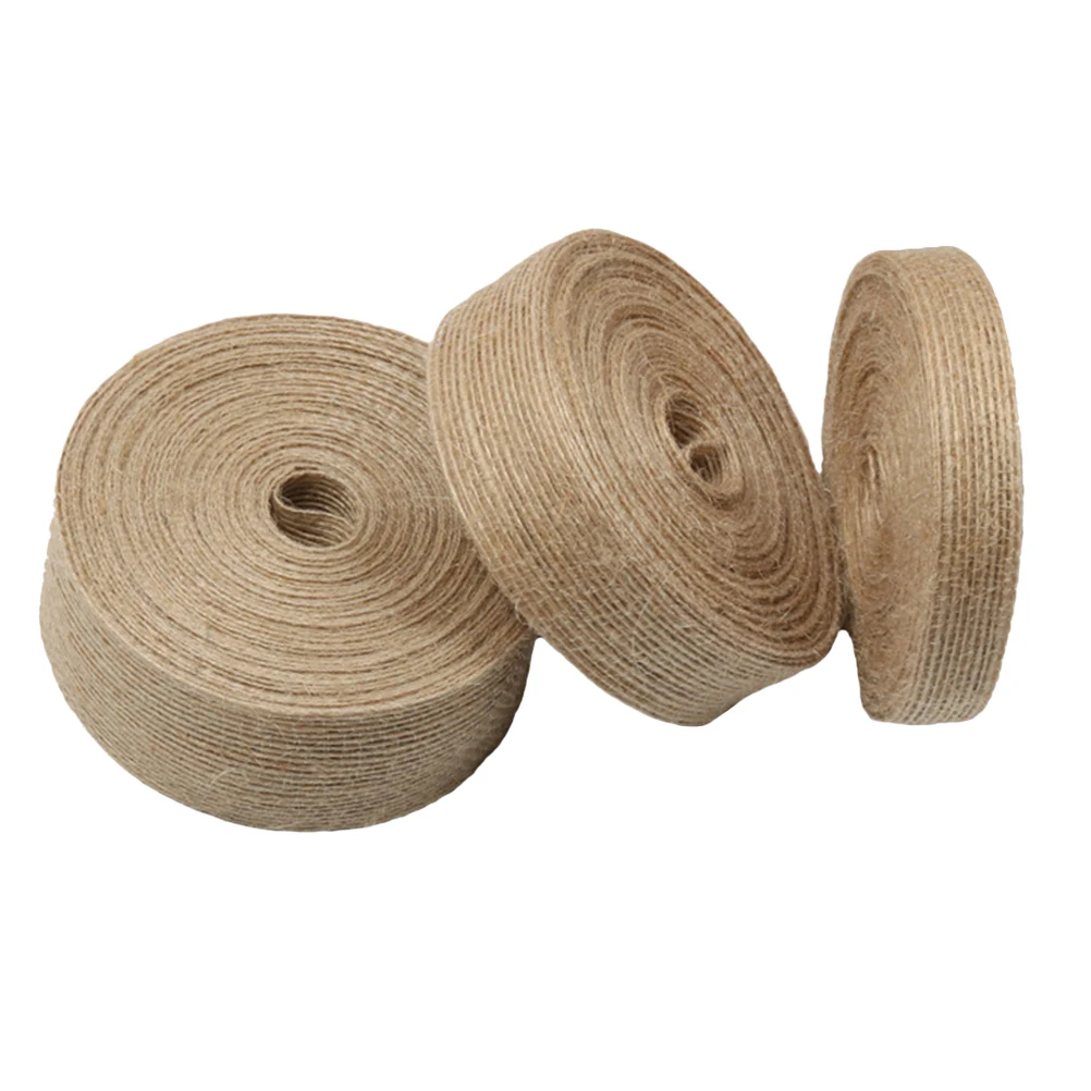 3 Rolls Burlap Ribbon Hessian Fabric Wedding Decorations Banner Garland Craft Supplies Elastic Band Wired Quality
3 Rolls Burlap Ribbon Hessian Fabric Wedding Decorations Banner Garland Craft Supplies Elastic Band Wired Quality