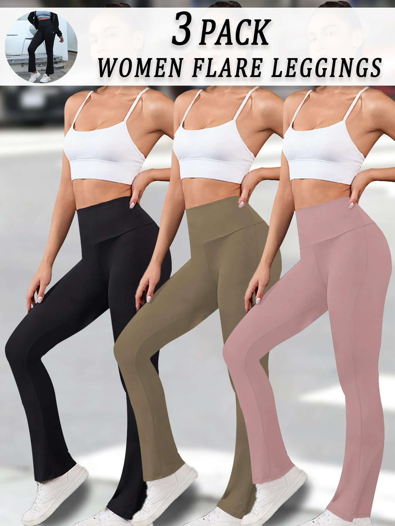 3 Pack Women's Super Soft Flare Pants High Waisted Tummy Control Workout Yoga Push Up Gym Fitness Long Leggings Bell Bottoms
3 Pack Women's Super Soft Flare Pants High Waisted Tummy Control Workout Yoga Push Up Gym Fitness Long Leggings Bell Bottoms