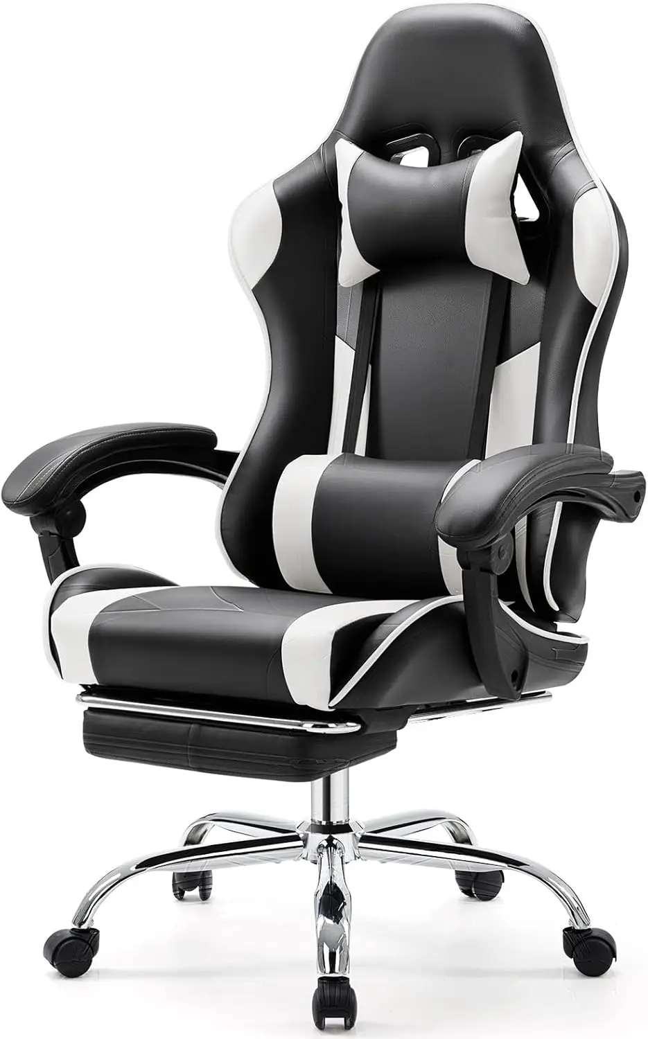 Ergonomic Gaming Desk Chair - Pu Leather Recliner With Footrest, Lumbar Support, Headrest, Fixed Armrests, Height Adjustable,
Ergonomic Gaming Desk Chair - Pu Leather Recliner With Footrest, Lumbar Support, Headrest, Fixed Armrests, Height Adjustable,