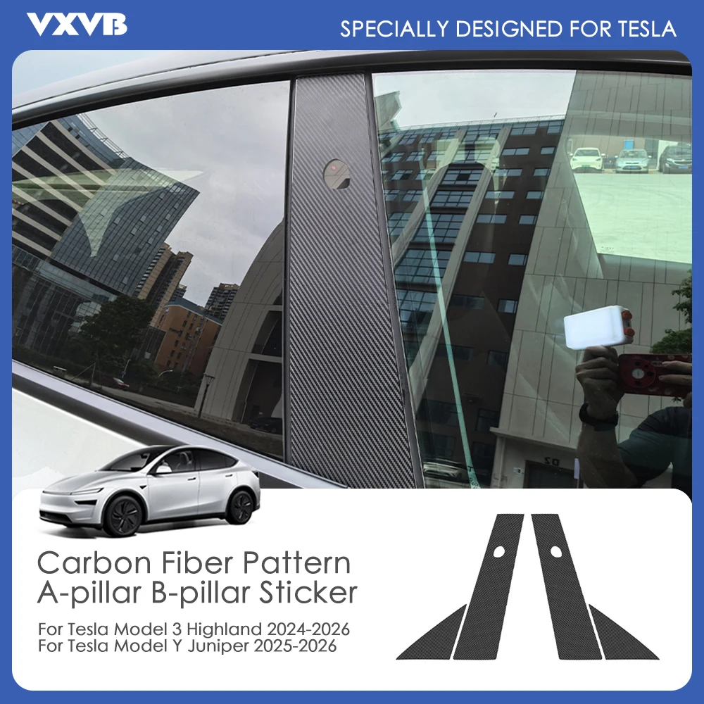 Carbon Fiber Pattern Protective Film For Tesla Model 3 Highland Model Y Juniper 2025 2026 Car A-pillar B-pillar Film Sticker
Carbon Fiber Pattern Protective Film For Tesla Model 3 Highland Model Y Juniper 2025 2026 Car A-pillar B-pillar Film Sticker