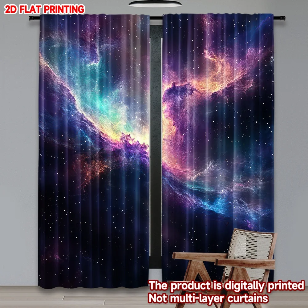 2D flat printing 2pcs Drapes Colorful Cosmic Nebula Digital Printed Polyester Drapes Birthday Party for Festive for Bedroom
2D flat printing 2pcs Drapes Colorful Cosmic Nebula Digital Printed Polyester Drapes Birthday Party for Festive for Bedroom