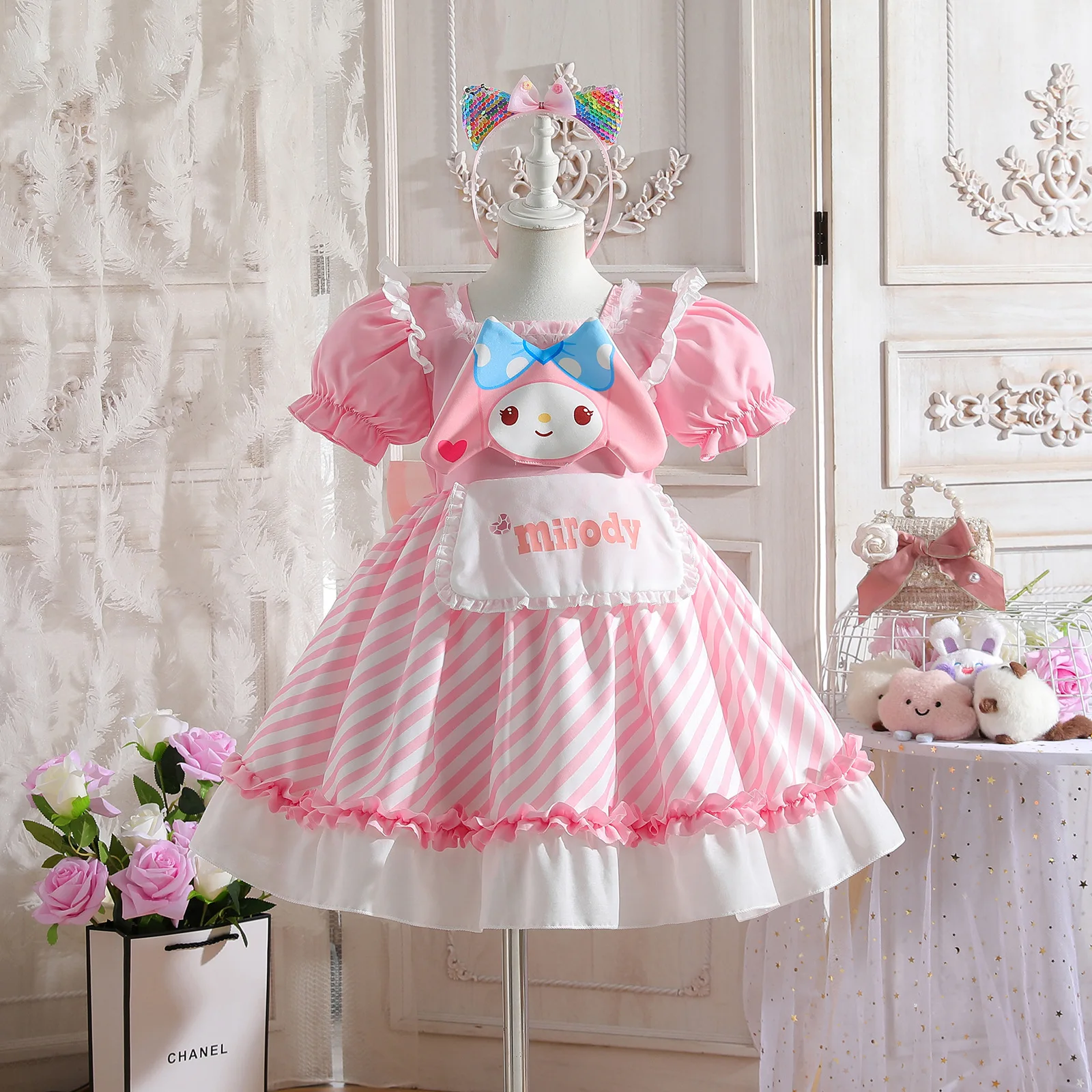 Miniso My Melody Kuromi, Детские платья для девочек, косплей, Мультяшные платья, платья принцессы с коротким рукавом для девочек, детские платья на день рождения
Miniso My Melody Kuromi, Детские платья для девочек, косплей, Мультяшные платья, платья принцессы с коротким рукавом для девочек, детские платья на день рождения