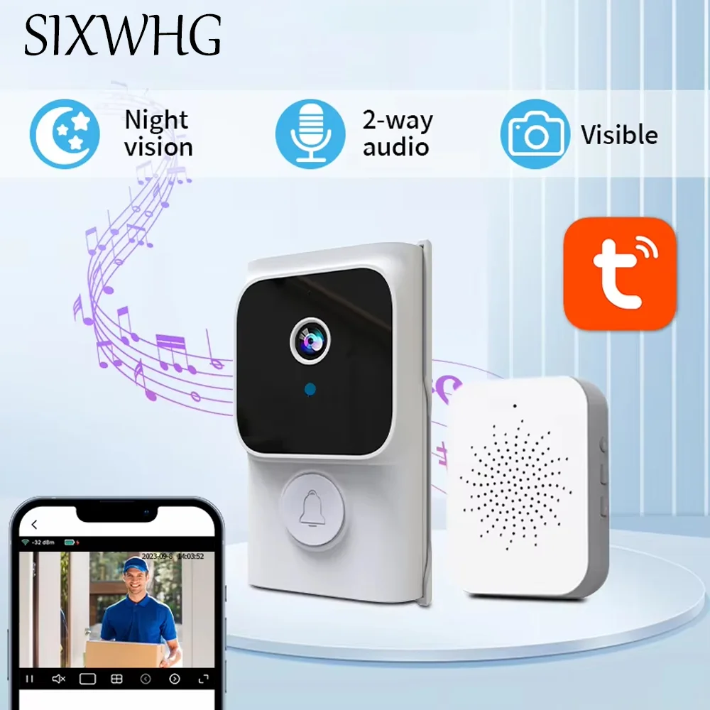 SIXWGH Tuya Smart Home Wireless Doorbell with Night Vision Camera for Hotels Outdoor and Garage HD WiFi Video Phone Doorbell
SIXWGH Tuya Smart Home Wireless Doorbell with Night Vision Camera for Hotels Outdoor and Garage HD WiFi Video Phone Doorbell