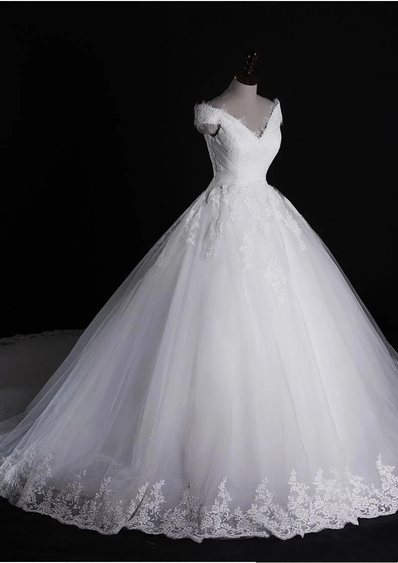 ANGELSBRIDE V-Neck Ball Gown Wedding Dresses Robe De Mariee Fashion Applique Court Train Tulle Bridal Gown Formal Bride Dress
ANGELSBRIDE V-Neck Ball Gown Wedding Dresses Robe De Mariee Fashion Applique Court Train Tulle Bridal Gown Formal Bride Dress