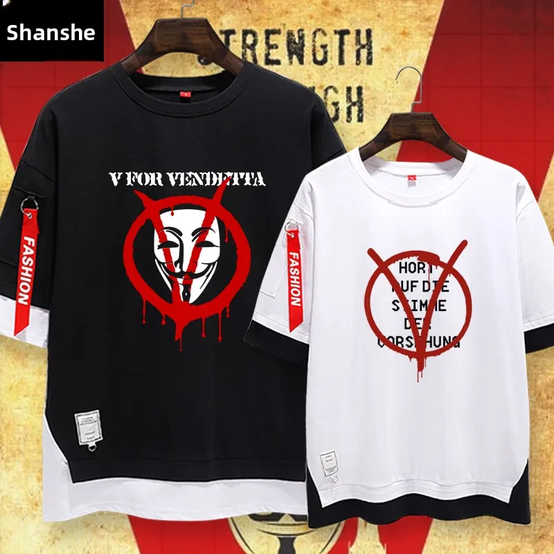V for Vendetta Joker Haers ort Sve T-irt Men's Five Sve Fake Two-Piece Knitted Cotton round Ne Loose Fit T-irt
V for Vendetta Joker Haers ort Sve T-irt Men's Five Sve Fake Two-Piece Knitted Cotton round Ne Loose Fit T-irt