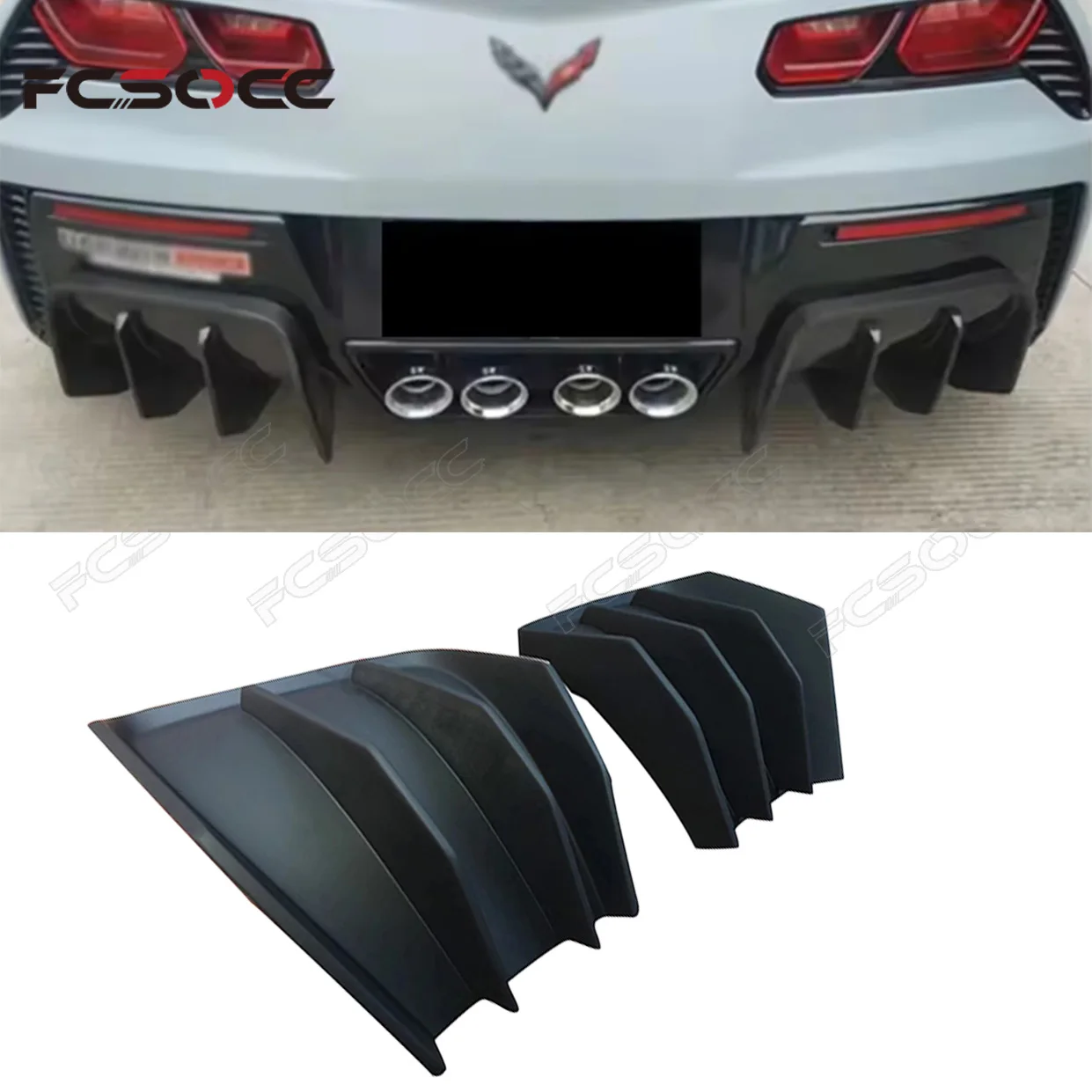 For Chevrolet Corvette C7 Real Carbon Fiber Rear Diffuser Splitter Accessories Car Rear Angle Wrap Back Wrap Bodykit 2pcs FRP
For Chevrolet Corvette C7 Real Carbon Fiber Rear Diffuser Splitter Accessories Car Rear Angle Wrap Back Wrap Bodykit 2pcs FRP
