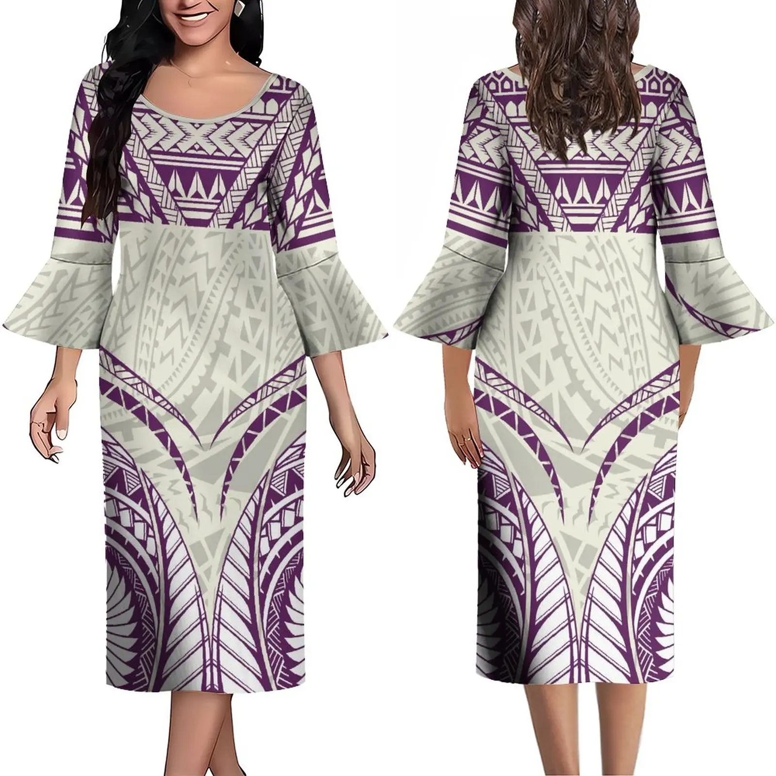 2023 Women's Dress Custom Polynesian Banquet Dress New Ruffled Cuff Design Long Sleeve Dress Vintage Print Art Dress
2023 Women's Dress Custom Polynesian Banquet Dress New Ruffled Cuff Design Long Sleeve Dress Vintage Print Art Dress