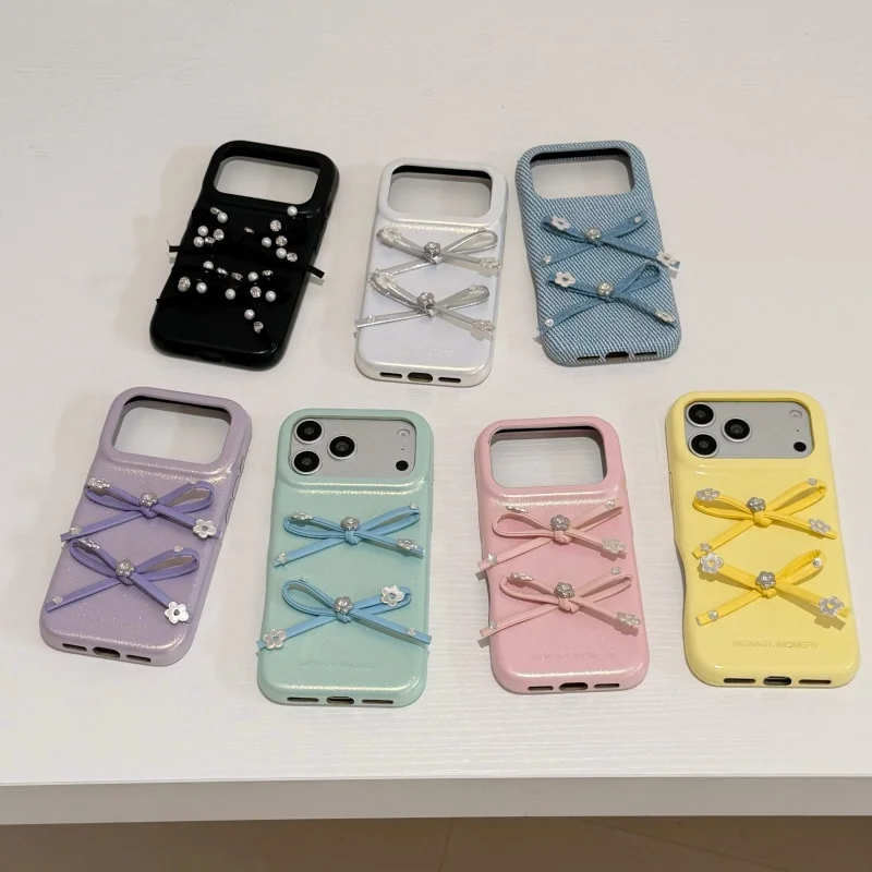 Korean Cute 3D Diamond Flower Bowknot Leather Phone Case For iPhone 17 Pro 16 15 14 Pro Max Protective Cover Shockproof Cases Fu
Korean Cute 3D Diamond Flower Bowknot Leather Phone Case For iPhone 17 Pro 16 15 14 Pro Max Protective Cover Shockproof Cases Fu