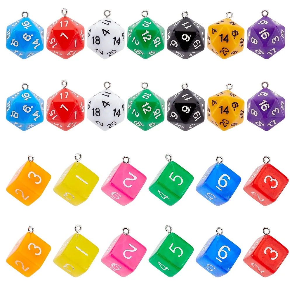 28Pcs 2 Style Acrylic Pendants with Iron Finding Dice Mixed Color 27.5~28x20~21x16~20mm hole: 2mm 14pcs/style
28Pcs 2 Style Acrylic Pendants with Iron Finding Dice Mixed Color 27.5~28x20~21x16~20mm hole: 2mm 14pcs/style