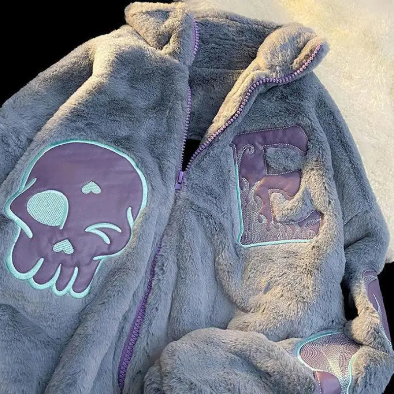 Winter Fashion Warm Skull Letter Harajuku Women's Hoodie Pocket Casual Coat Cardigan Artificial Fur Coat Sweatshirt Tops
Winter Fashion Warm Skull Letter Harajuku Women's Hoodie Pocket Casual Coat Cardigan Artificial Fur Coat Sweatshirt Tops