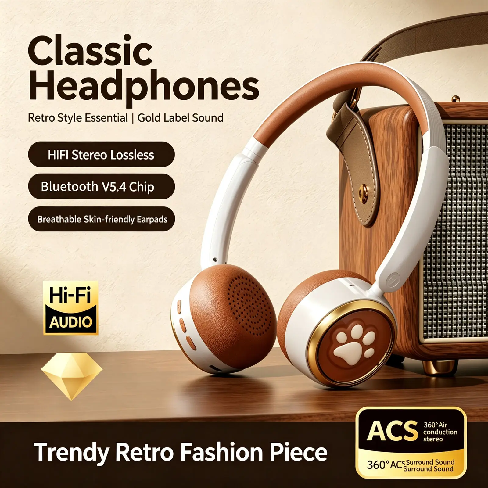 Retro Bluetooth 5.4 Head Mounted Cute Cat Paw Wireless Headphones HIFI Noise Cancelling Rechargeable Long Battery Life For Girls
Retro Bluetooth 5.4 Head Mounted Cute Cat Paw Wireless Headphones HIFI Noise Cancelling Rechargeable Long Battery Life For Girls