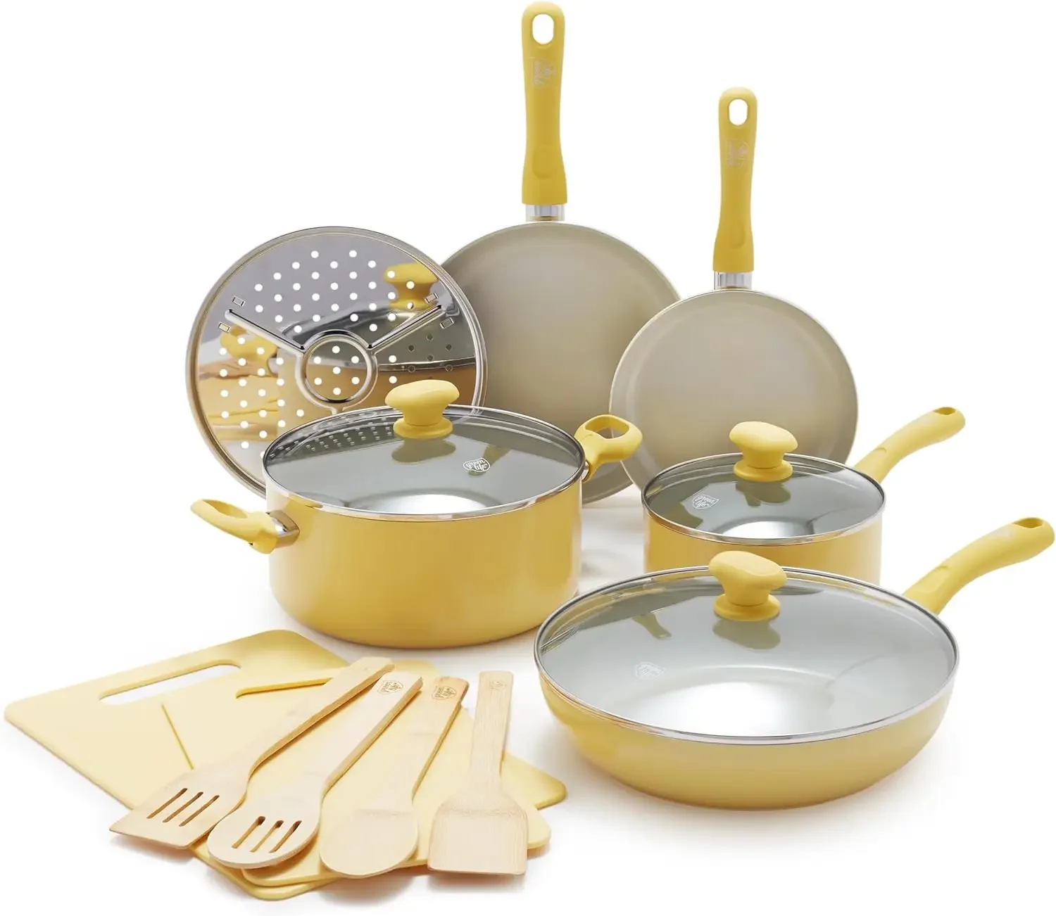 Soft Grip Healthy Ceramic Nonstick 15 Piece Kitchen Cookware Pots and Frying Sauce Saute Pans Set, PFAS-Free with Kitchen
Soft Grip Healthy Ceramic Nonstick 15 Piece Kitchen Cookware Pots and Frying Sauce Saute Pans Set, PFAS-Free with Kitchen