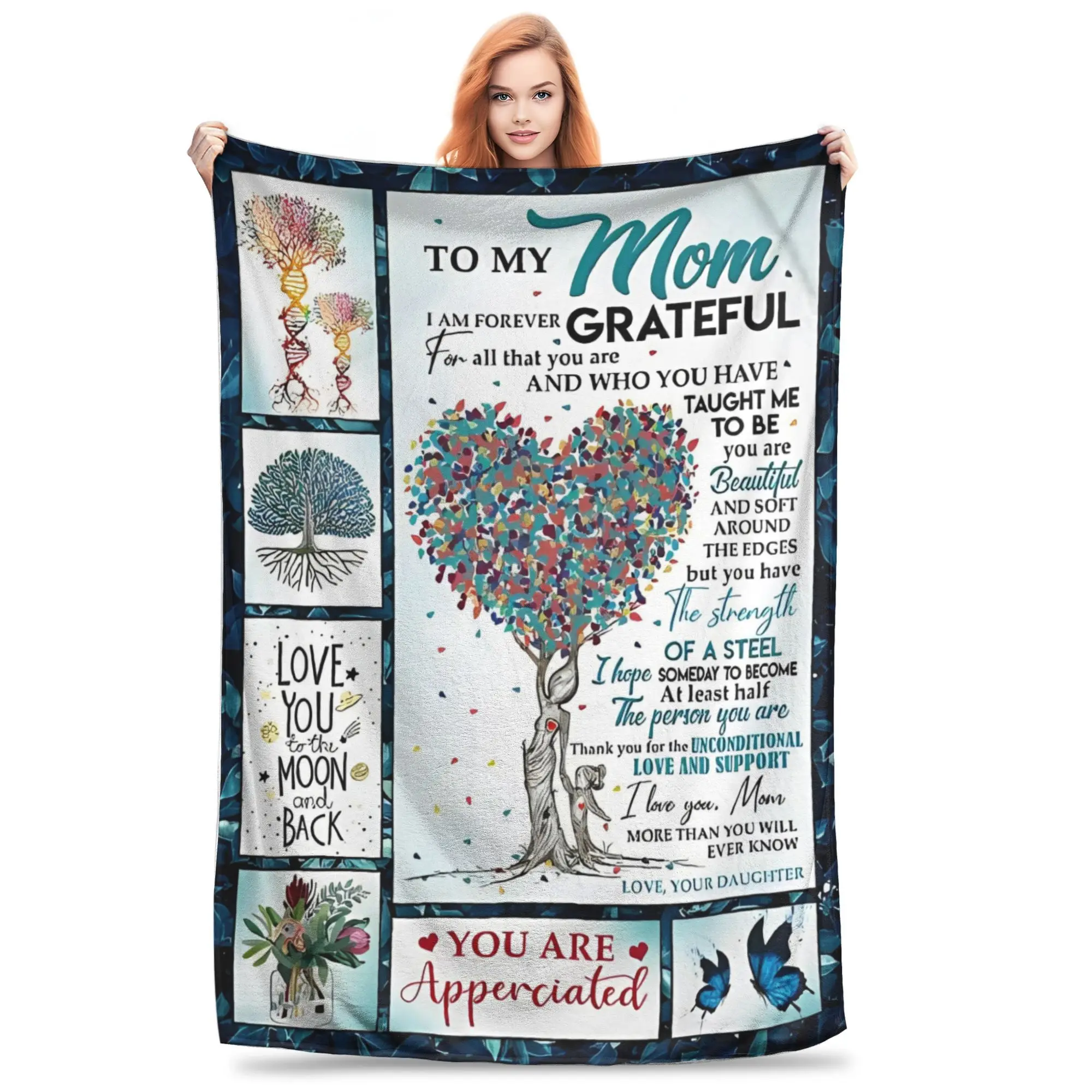 Mother's Day Heart Tree Blanket Letter From Daughter Fleece Awesome Warm Throw Blanket for Home Winter
Mother's Day Heart Tree Blanket Letter From Daughter Fleece Awesome Warm Throw Blanket for Home Winter