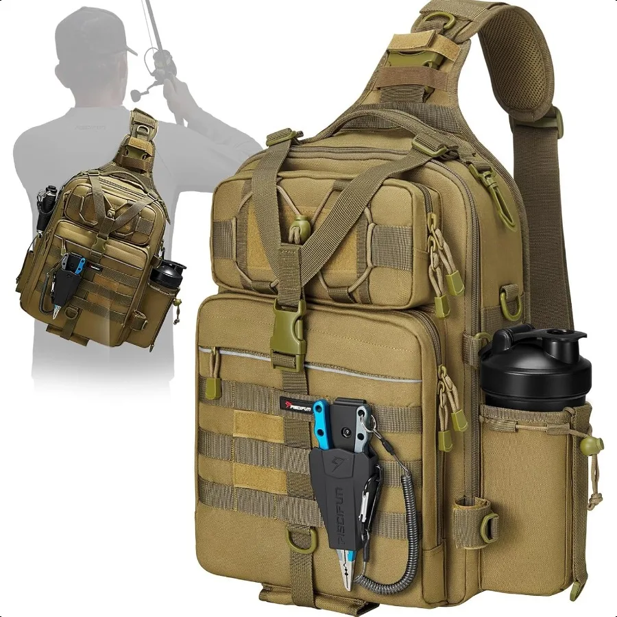 Tackle Bag With Rod Gear Holder Lightweight Sling Storage Bag Outdoor Shoulder Pack for Fishing Hiking Hunting
Tackle Bag With Rod Gear Holder Lightweight Sling Storage Bag Outdoor Shoulder Pack for Fishing Hiking Hunting