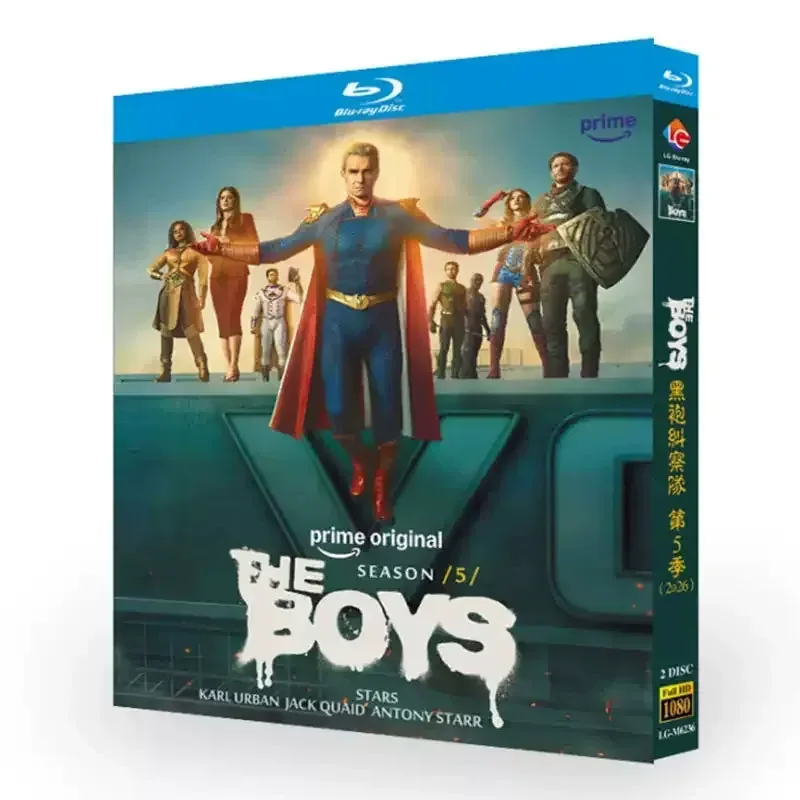 BD Blu-ray American TV Series The Boys Season 5 Black Robe Picket 2 Disc Boxed Set
BD Blu-ray American TV Series The Boys Season 5 Black Robe Picket 2 Disc Boxed Set